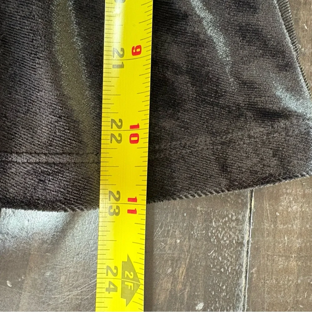 NWT LOFT | Velour Wrap Top Puff Sleeve Solid Black Size Medium